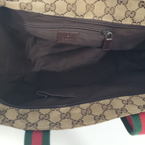 Authentic!! Gucci Sherry Line Canvas Tote Handbag - Picture 6 of 8